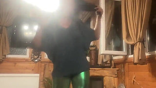 Shiny Leggings Cameltoe Dance Tease