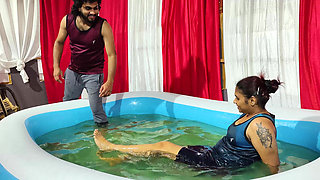 Pool Romance with Lip Lock