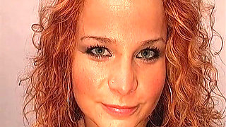 Redhead Slut Rams 30cm Dildo in Pussy