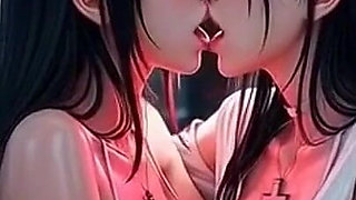 Kiss Video, Cute Nurse Women Kissing Together