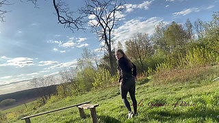 Girl Masturbates in Public in the Mountains Like Lena Polański