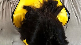 two women fetish latex asslicking and anal mff