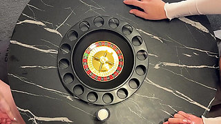 Cum Challenge Threesome CFNM for Christmas and Fun with Balls Playing and Accidental Ruined Orgasm