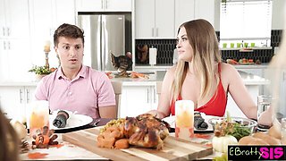 Katie Kush Dares Her Stepbrother to Taste Her Pie in the Thanksgiving Kitchen