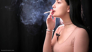 Amazing and Sexy Russian Babe Smoking Cigarette