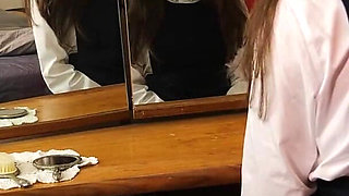 Step-mum Catches College Girl Mila at Her Dressing Table Face Slapping Punishment Wmv