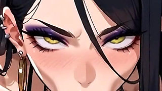 Anime Ai Deepthroat with Cum Inside the Mouth
