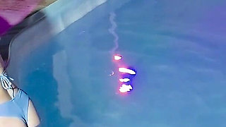 Caught in the Act! Two Brunettes Caught Masturbating in the Condo's Pool