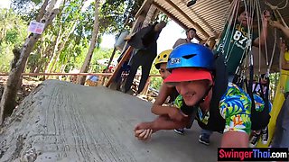 Ziplining amateur made sextape at home