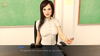 Steamy ecchi visual novel featuring a big ass brunette with massive tits