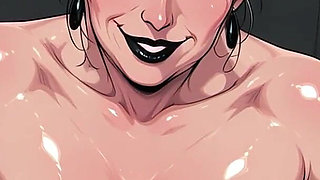 Slutty Goth Ai Granny in Bathroom