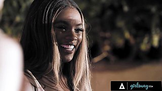 Delightful Ana and Alexis's kissing clip