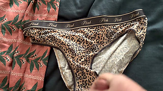 Cumming on Victoria's Secret Leopard Print Panties