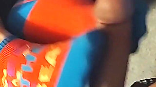 Hot Little Footjob - Pink & Blue Girls' Sock Sockjob - Cum on Socks
