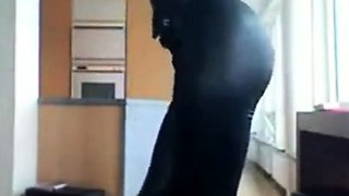 Smoking Hot Brunette Milf in Latex Catsuit and Boots