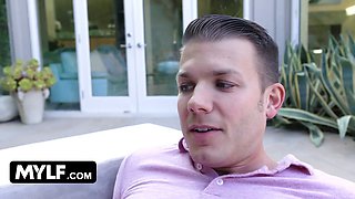 Cheating step-mother shares her new fuckboi with her flamy red haired step-daughter - mylf 3 way