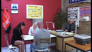 Office Secretary From Germany Got to Please Two Cocks Together