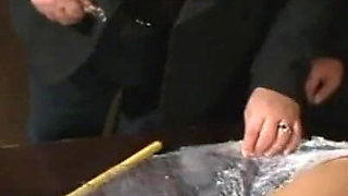Wrapped in foil bondage humiliating