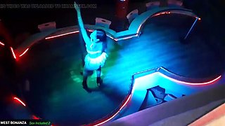 Latina Stripper Pussy Eating in DJ Booth - Old Man Fingers Her Before Pole Dance