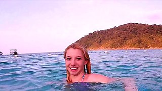 Blonde With Natural Big Boobs Loves Putting A Toy In Her