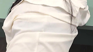 Horny Asian Teacher with a Big Ass Gets Cum on Her Pantyhose Miuzxc