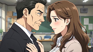 Principal seduce teacher and fuck her in the office Hentai