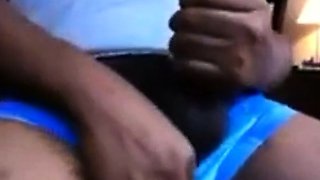 Hung Black Stud Strokes His Big Cock