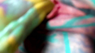 Femdom Catplay Dominatrix Playing with Tattooed Cosplayer with Butt Plug