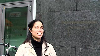 Brunettes public flashing and blowjob