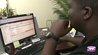 A Camgirl Has Wild Office Sex with Her Boss in a Doggy Style Position