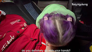 Stepmom Warms Stepson in Winter in the Car