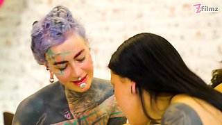 Inked Pussy Orgy \u2013 First Timer Gets Fingered and Fucked