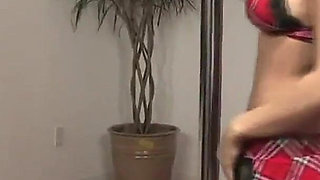 My girlfriend a slutty 18 year old with huge breasts and brunette fingering her pussy with long fingers