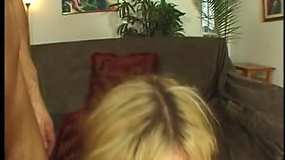 Slim Blonde Vixen Drinks Cum After Hard Anal Threesome