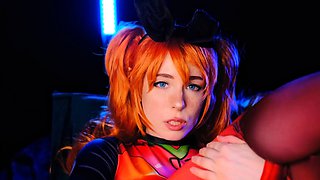 Hot slut Asuka Langley. Sloppy Blowjob and Pussy Creampie -
