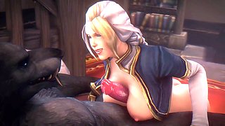 Furry, tit fuck, worgen