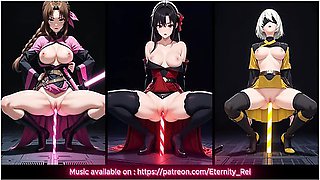 Tifa Lockhart And Hentai Anime - Ai Generated - Hentai - Tifa, Aerith And 2b - Jedi