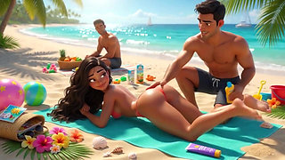 Secret Summer Heat in the Beach House Jacuzzi with My Partner's Closest Friend (ai Generated)