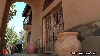 Tied up big breasts housewife copulated