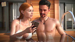 Ample redhead with big boobs in a three-dimensional adventure