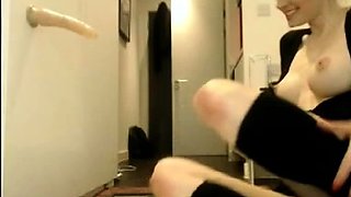 Curly Blonde Teen Records Solo Dildo Masturbation More at