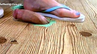 Slave Camera View Of My Sexy Flip Flops Destroy And Milk