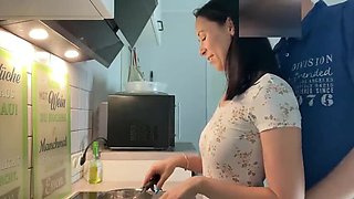 Spontaneous Kitchen Creampie! RonyaRabe Squirts While Getting Fucked Doggy