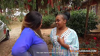 These freaky BBW BLACK LESBIANS take every inch of a MASSIVE DOUBLE DILDO