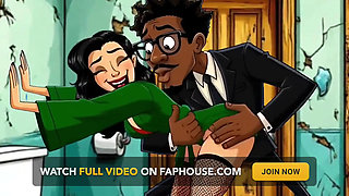 Slut Wife Fucked in Dirty Public Toilet. Cartoon