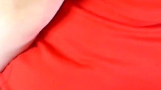 Tall Asian Guy Facial on Exotic Dancer in Fishnets and Red Dress