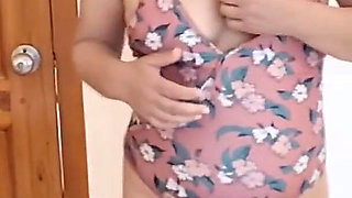 At the Beach, a Very Hot Stepmother Shows Me Her Hairy Pussy and Takes off Her Bikini