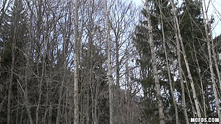 Shes a Freak - Big Tit Lana Uses Skier Toys to Pleasure Herself in a Snowy Peak Before Villa Play