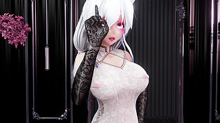 [mmd]haku "mr." Transparent Lace Cheongsam Big Lewd Pattern Black Silk