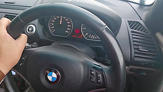 Cute Blonde Dildo Fucks Her Pussy While Her Uber Driver Has to Watch